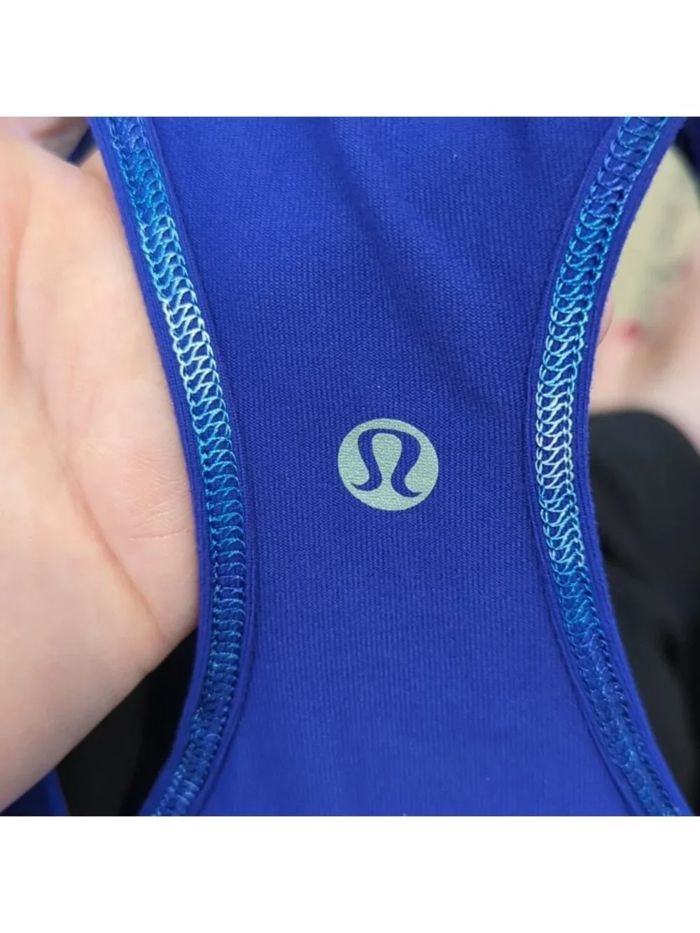 Lululemon Cool Racerback *Bonded reversible Pigment Blue / Black stripe